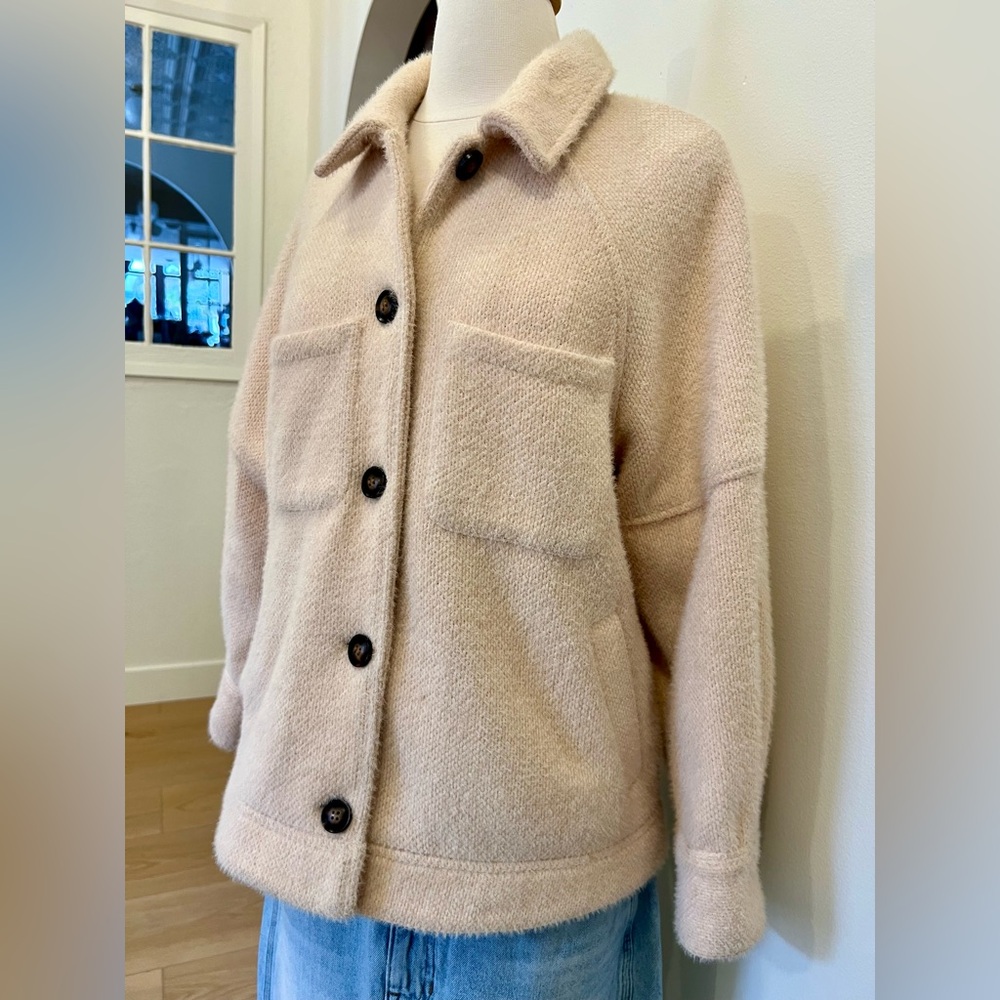 Greylin Cream Mohair Shirt Jacket